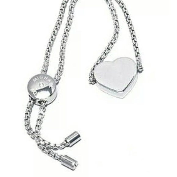 NWT MICHAEL KORS HERITAGE SILVER HEART BRACELET - Picture 4 of 8